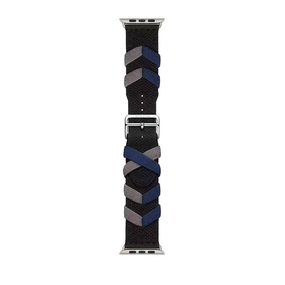 Apple Watch 7 (41mm) Uyumlu Örgü Tasarım Kumaş Kordon-97