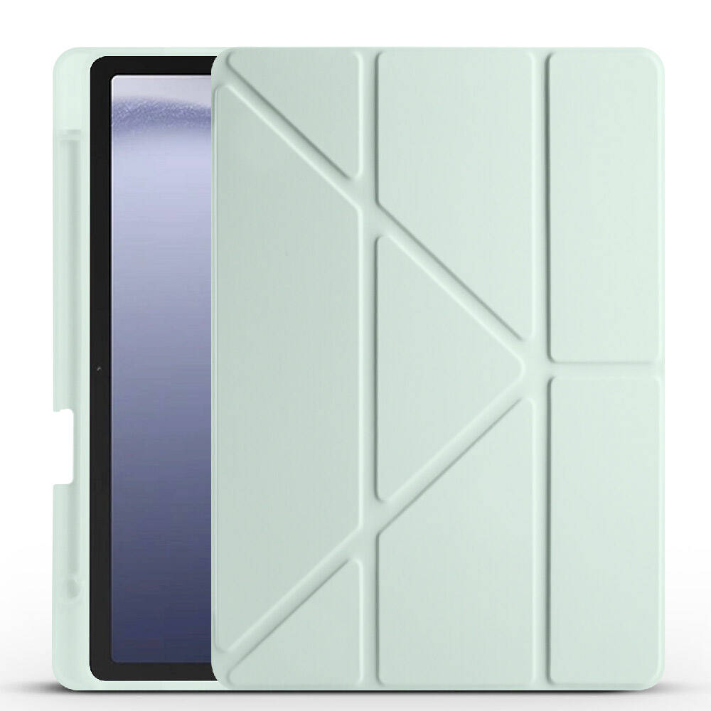 Samsung Galaxy Tab A9 Plus Uyumlu  Tri Folding Kalem Bölmeli Standlı Kılıf