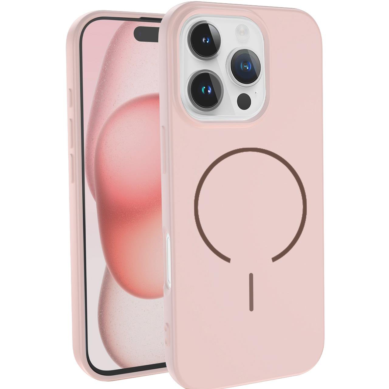 Apple iPhone 15 Pro Uyumlu Magsafe Özellikli İçi Kadife Silikon Aqua Kapak