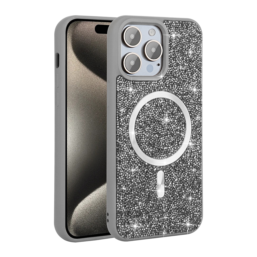 Apple iPhone 15 Pro Uyumlu Magsafe Özellikli Mozaik Silikon Kapak