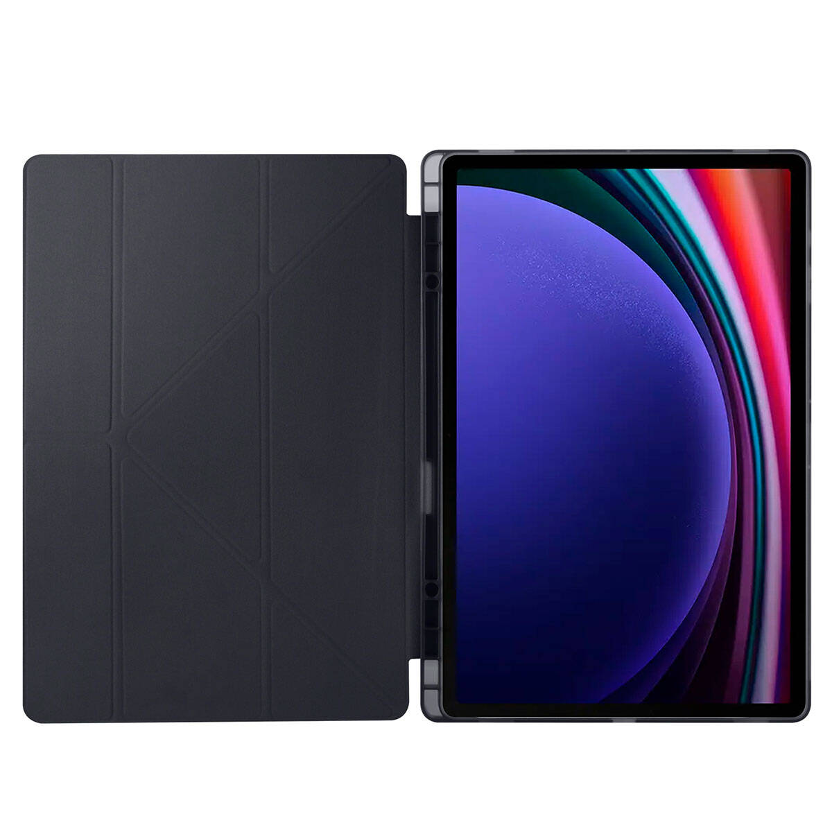 Samsung Galaxy Tab S10 Ultra  Uyumlu Tri Folding Kalem Bölmeli Standlı Kılıf