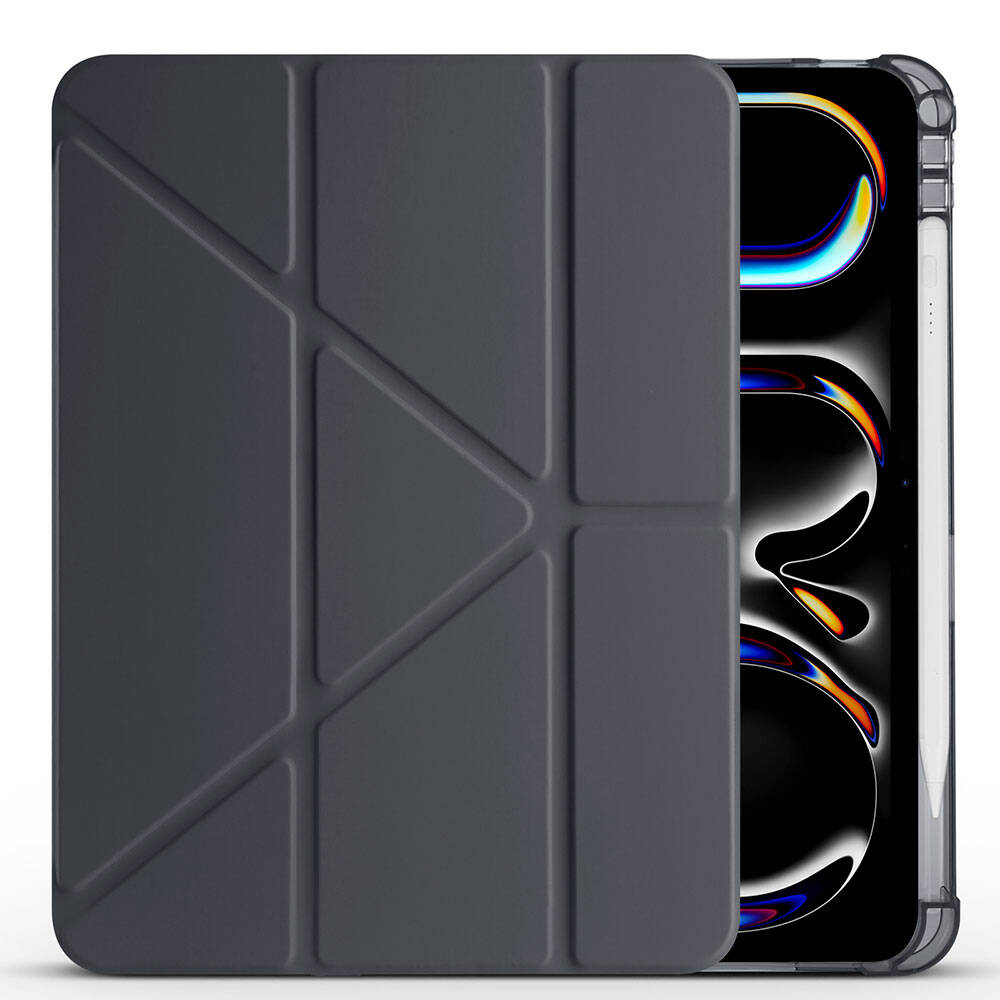 Apple iPad Pro 11 2024 Uyumlu Tri Folding Kalem Bölmeli Standlı Kılıf