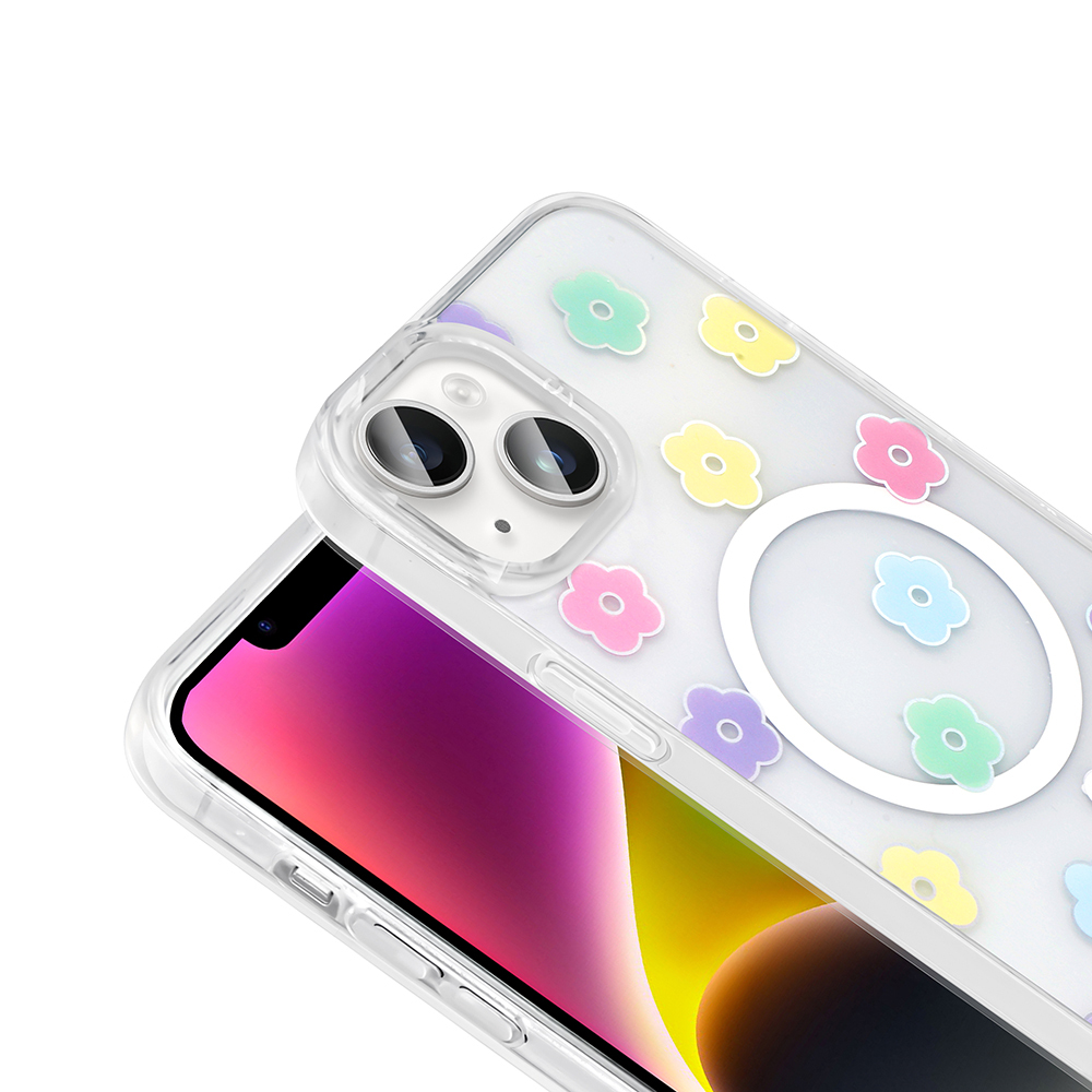 Apple iPhone 15 Plus Uyumlu Magsafe Özellikli Folk Kapak