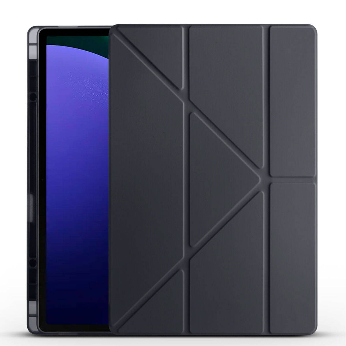 Samsung Galaxy Tab S10 Ultra  Uyumlu Tri Folding Kalem Bölmeli Standlı Kılıf