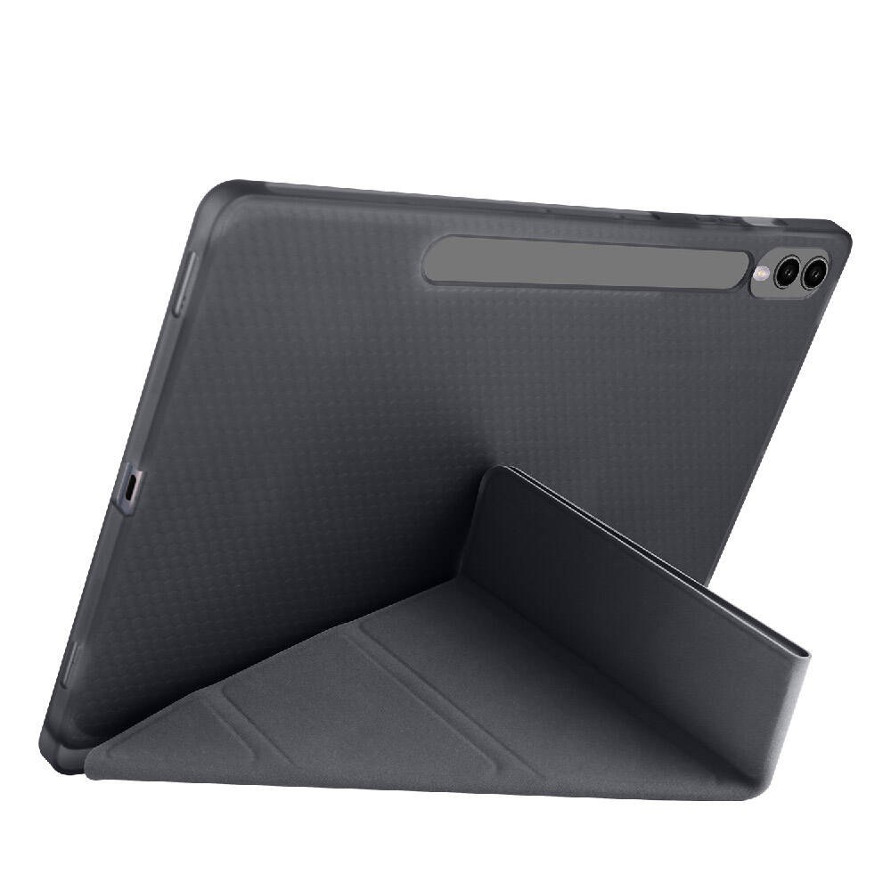 Samsung Galaxy Tab S9 FE Plus Uyumlu Tri Folding Kalem Bölmeli Standlı Kılıf