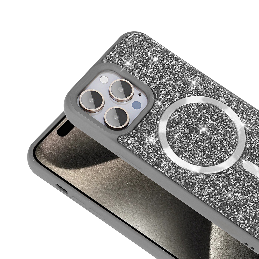 Apple iPhone 15 Pro Uyumlu Magsafe Özellikli Mozaik Silikon Kapak