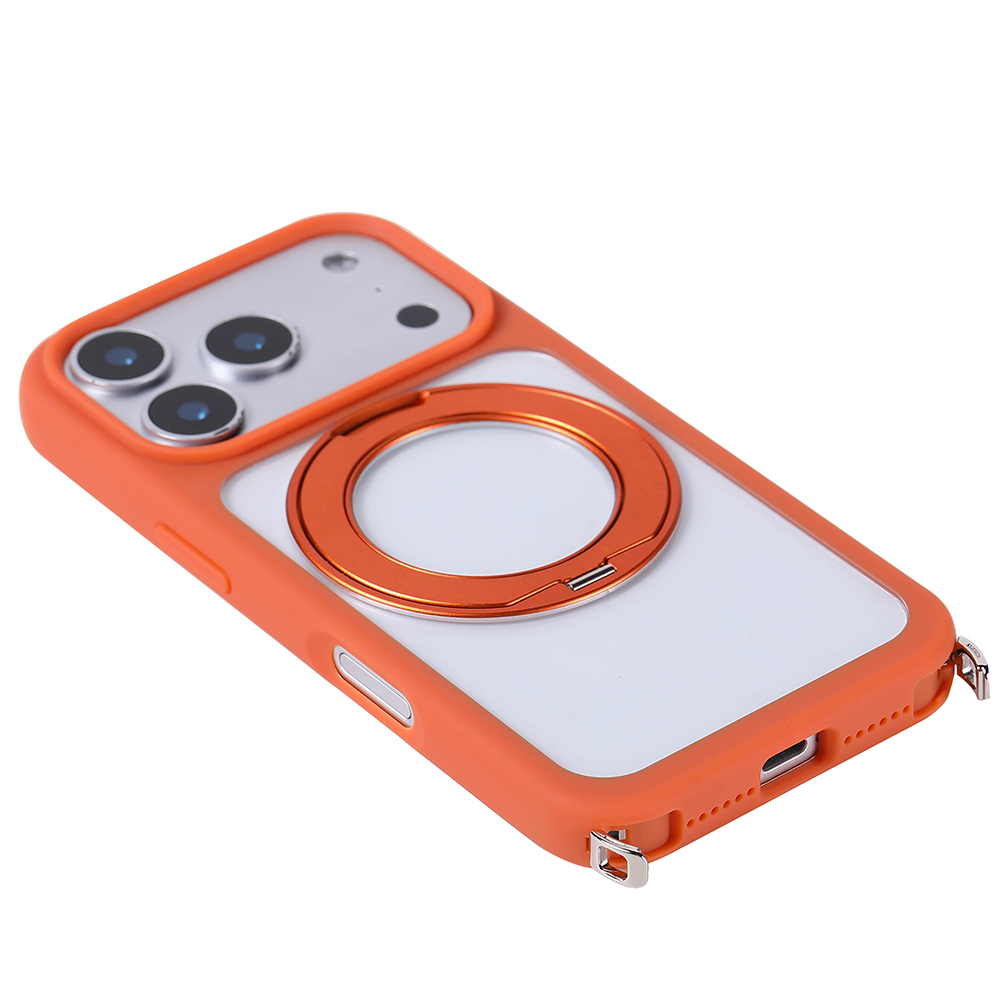 Apple iPhone 17 Pro Max Uyumlu Magsafe Şarj Özellikli Standlı Piza Silikon Kapak