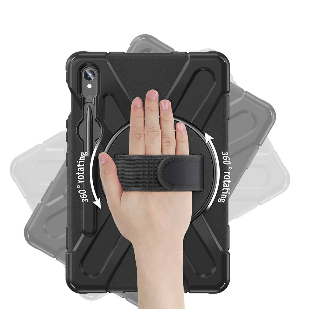 Samsung Galaxy Tab S10 Lite Uyumlu Kalem Bölmeli Standlı Defender Sert Kılıf