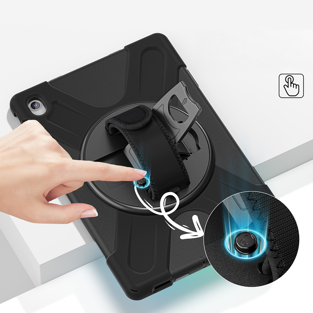 Samsung Galaxy Tab S10 FE Plus Uyumlu Kalem Bölmeli Standlı Defender Sert Kılıf