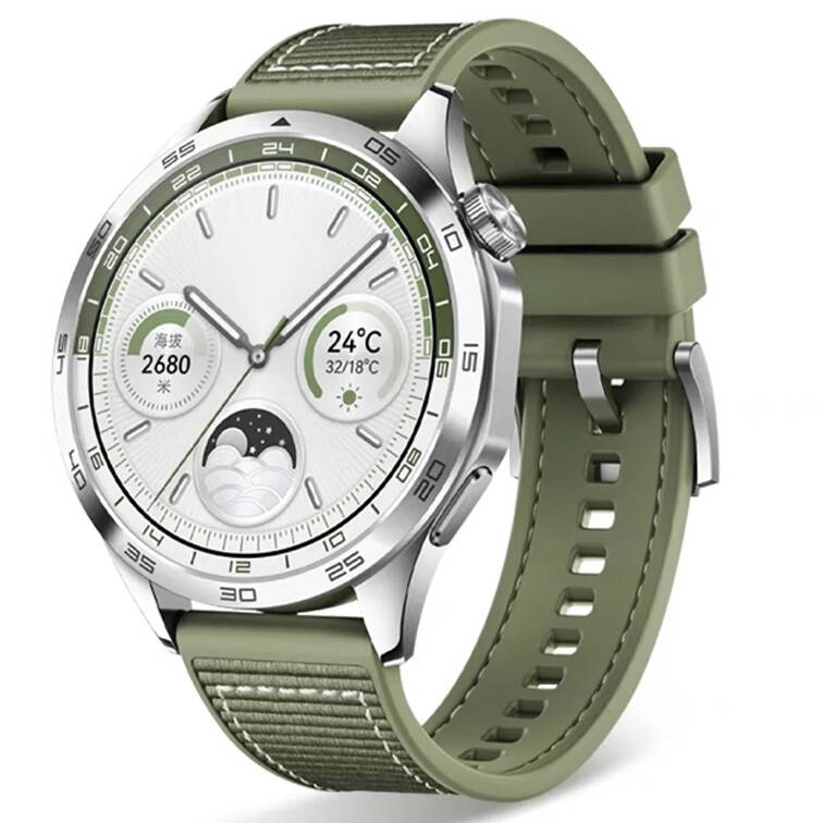 Amazfit Cheetah (Round) Uyumlu (22mm) Spor Örgü Desenli Dikişli Silikon Kordon-102