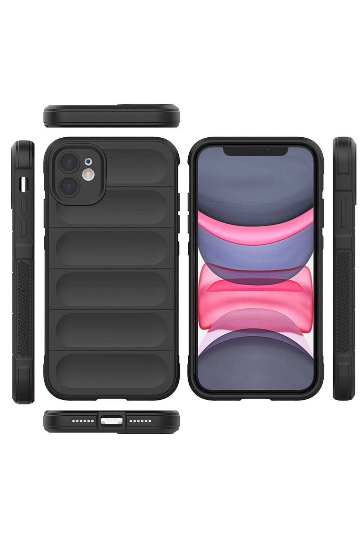 Apple iPhone 11 için Yeni Tasarım Silikon Kılıf Etnik Siyah