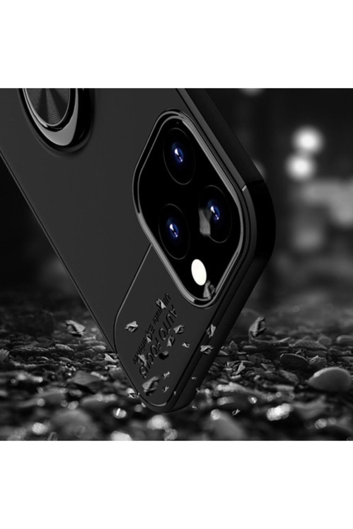 Apple iPhone 12 Pro Max için Yüzüklü Manyetik Ravel Silikon Kapak Mavi