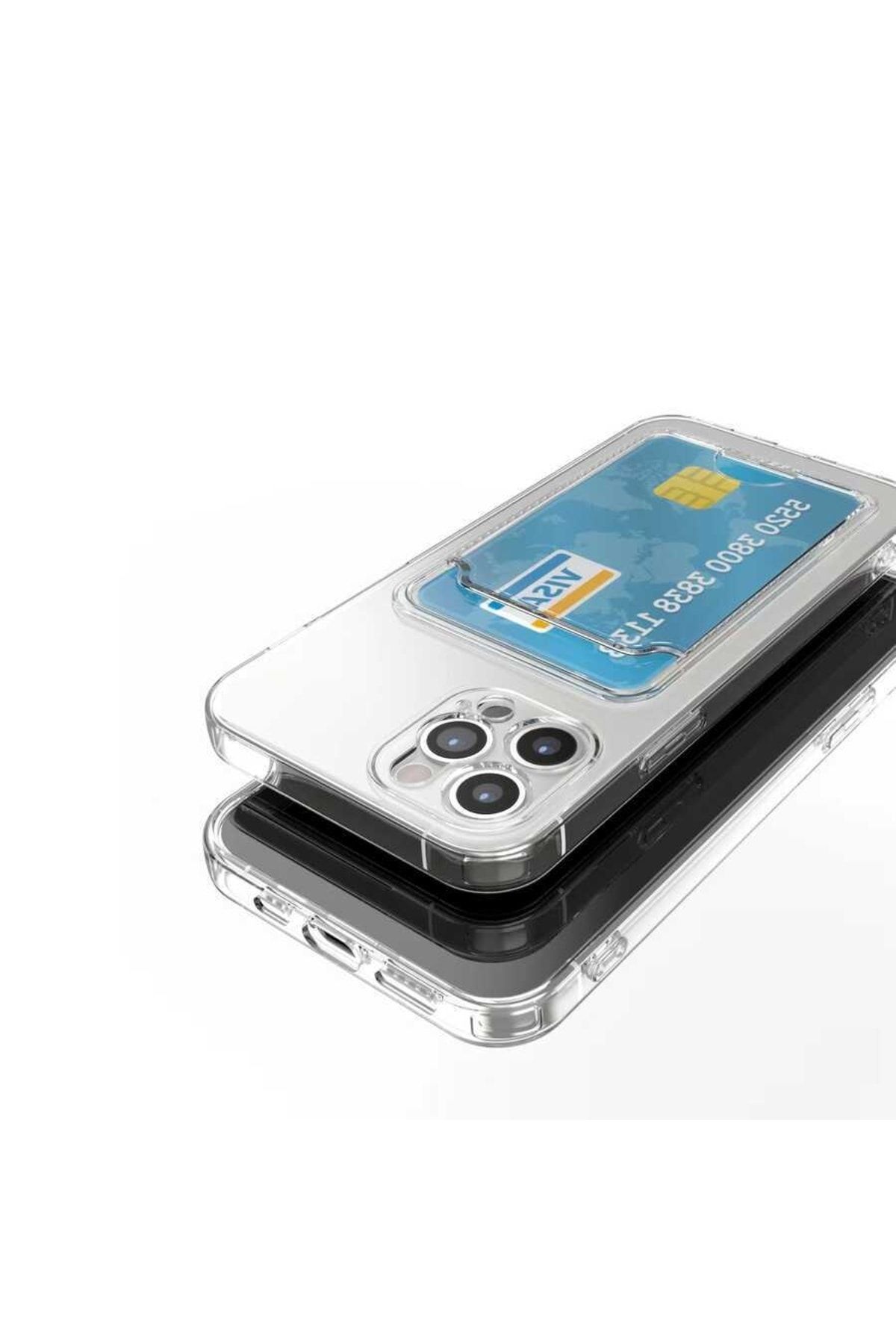 Apple Iphone 13 Pro Max Kartlıklı Şeffaf Setra Clear Silikon Kapak