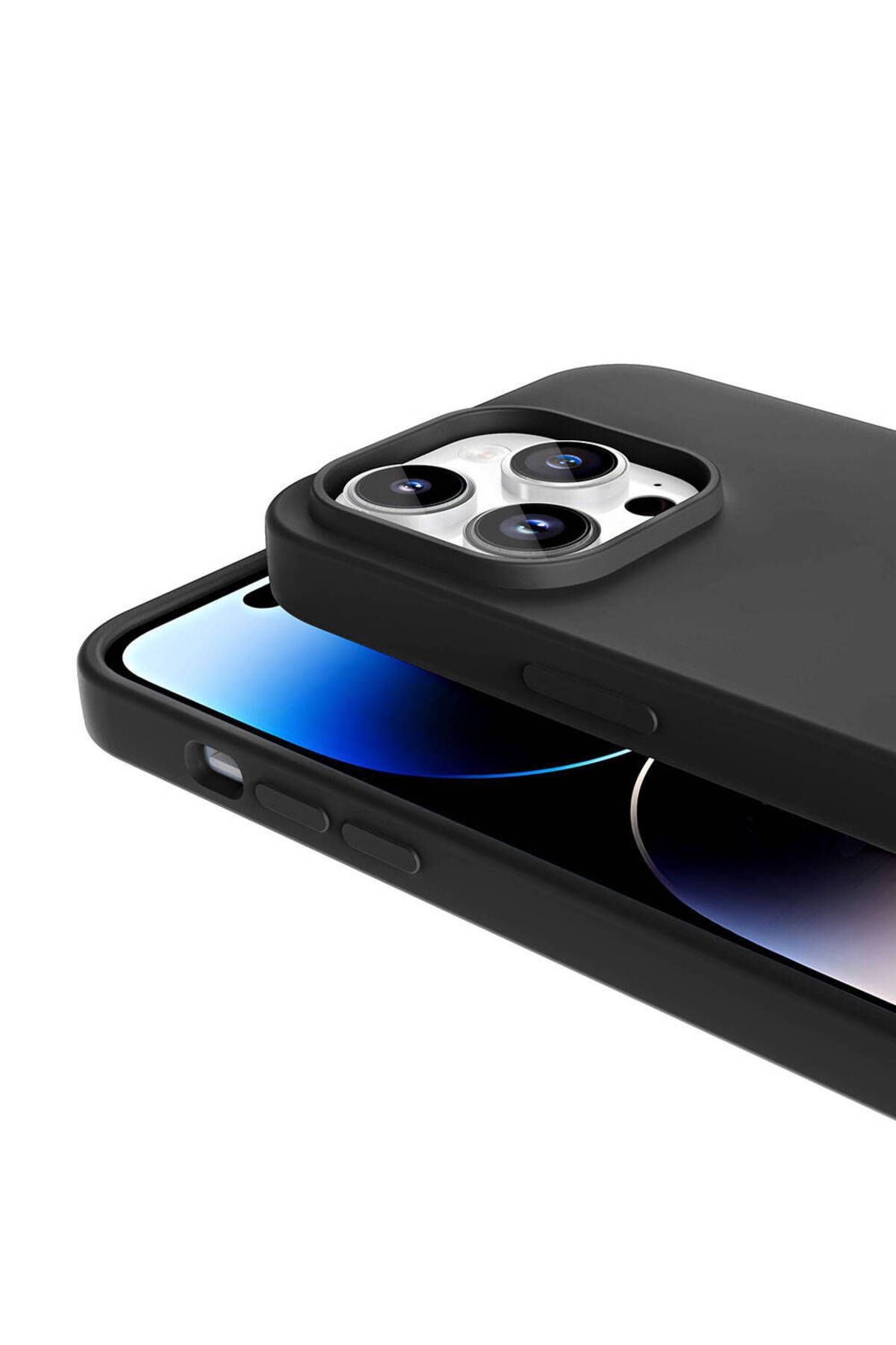 Apple iPhone 14 Pro Max için Silinebilir Kivi Silikon Kapak Siyah