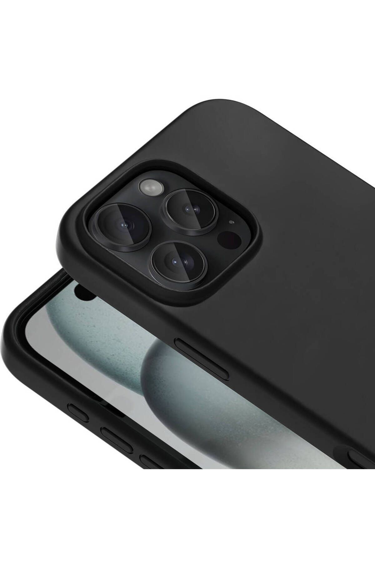 Apple iPhone 16 Pro Max Uyumlu Silinebilir Sert Silikon Kivi Kapak Siyah