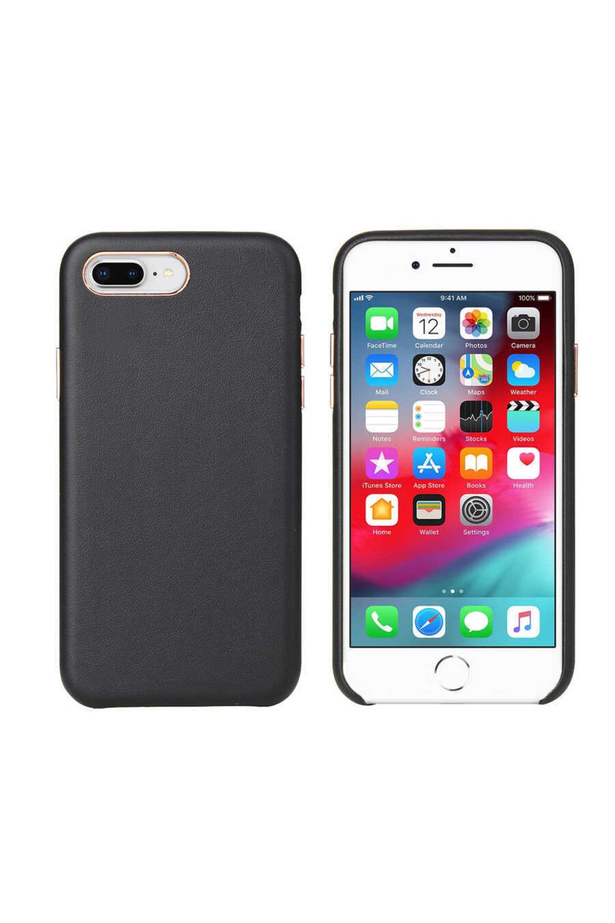 Apple Iphone 7 Plus Için Kadife Iç Yüzeyli Eyzi Deri Kapak Beyaz