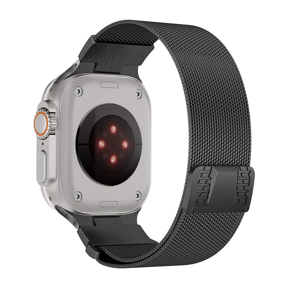 Apple Watch 10 (46mm) Uyumlu Mıknatıslı Hasır Metal Kordon-107