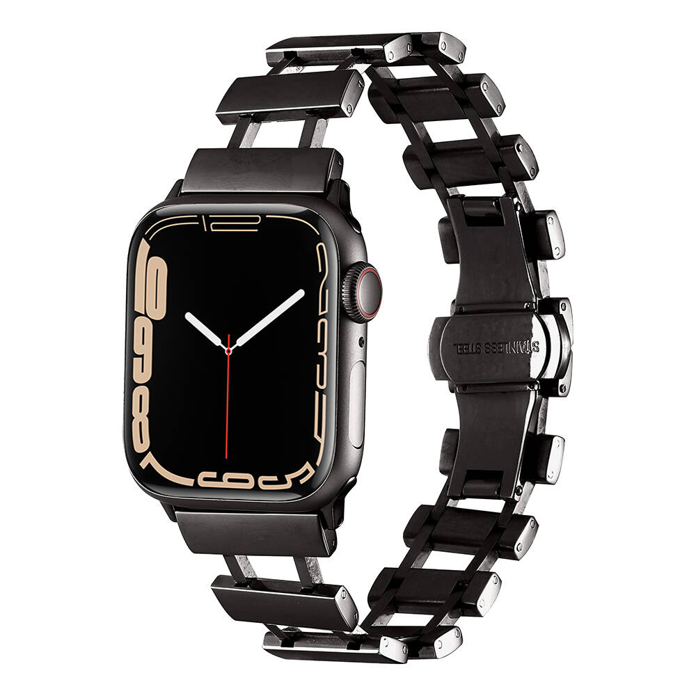 Apple Watch 9 (45mm) Uyumlu Ray Tasarım Metal Kordon-96
