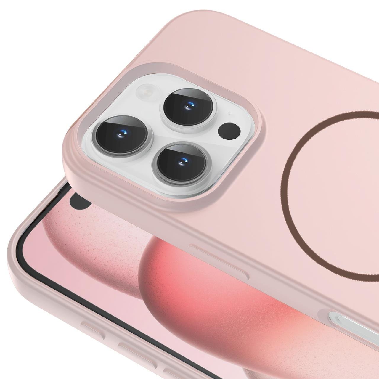 Apple iPhone 15 Pro Uyumlu Magsafe Özellikli İçi Kadife Silikon Aqua Kapak