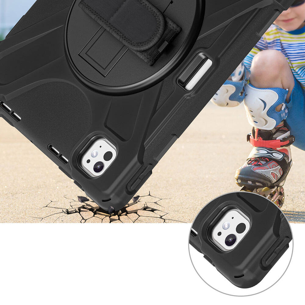 Apple iPad Air 11 2024 Uyumlu Kalem Bölmeli Standlı Defender Sert Kılıf