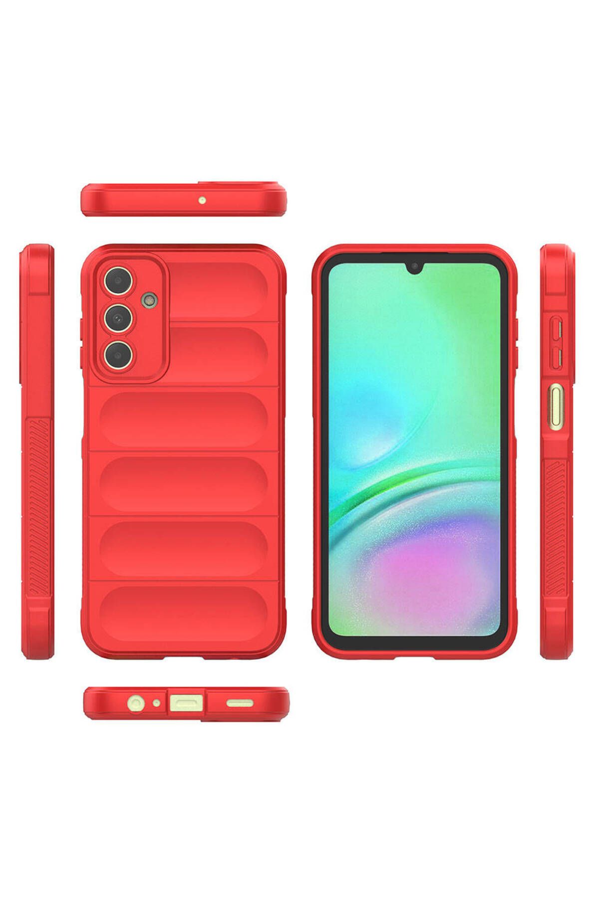 Galaxy A15 için Yeni Tasarım Silikon Kılıf Etnik Kırmızı