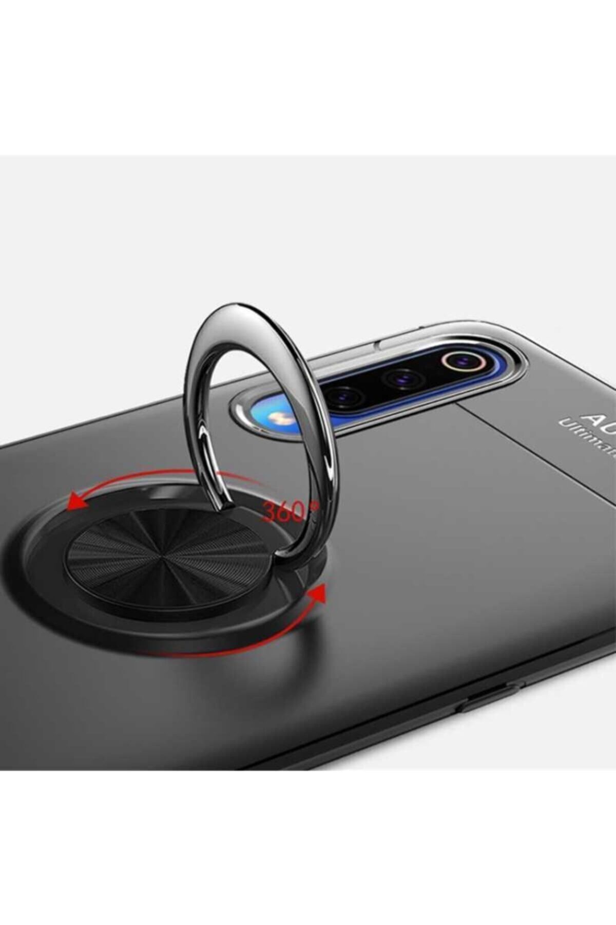 Galaxy A20s için Yüzüklü Manyetik Ravel Silikon Kapak Mavi
