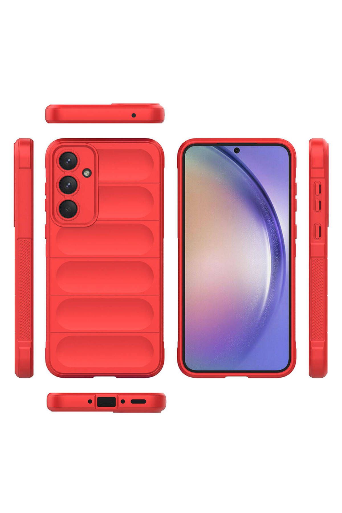 Galaxy A35 için Yeni Tasarım Silikon Kılıf Etnik Kırmızı