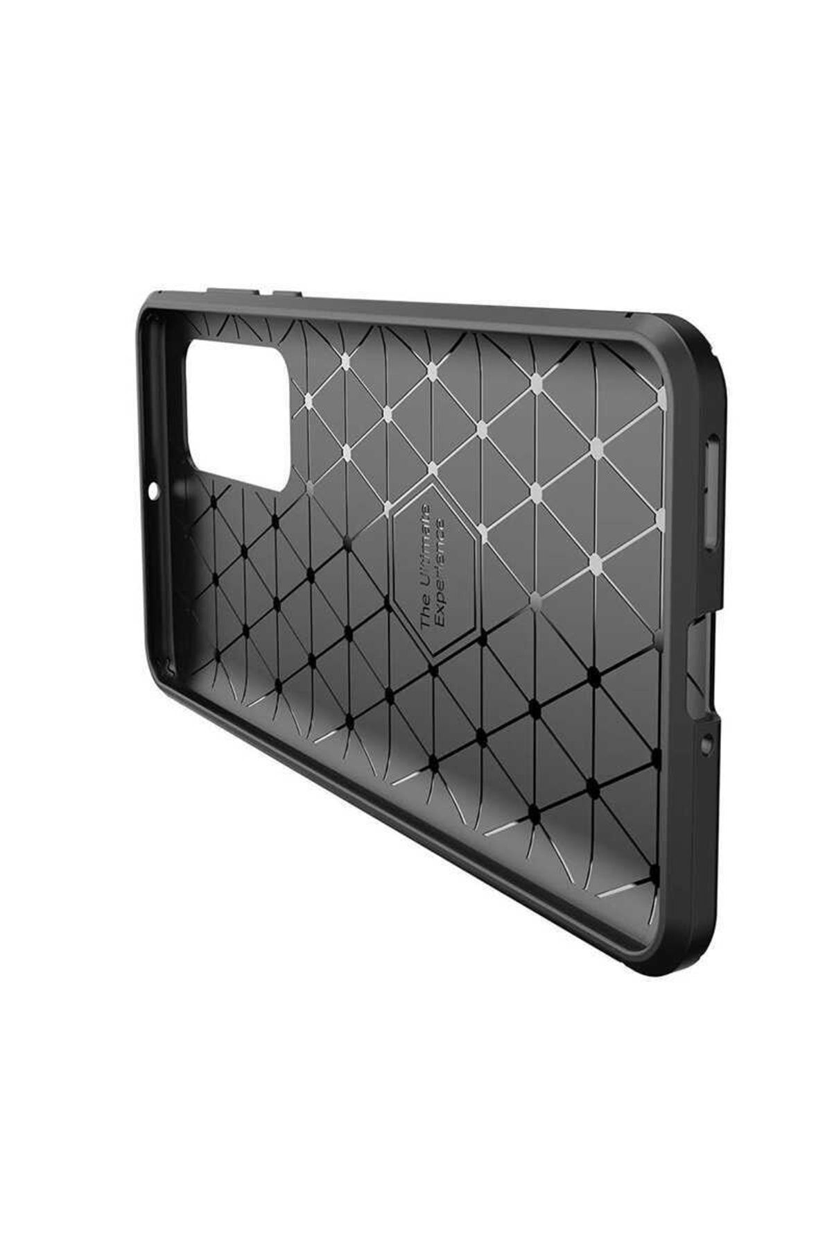 Huawei P40 Için Karbon Tasarımlı Negro Silikon Kılıf Lacivert
