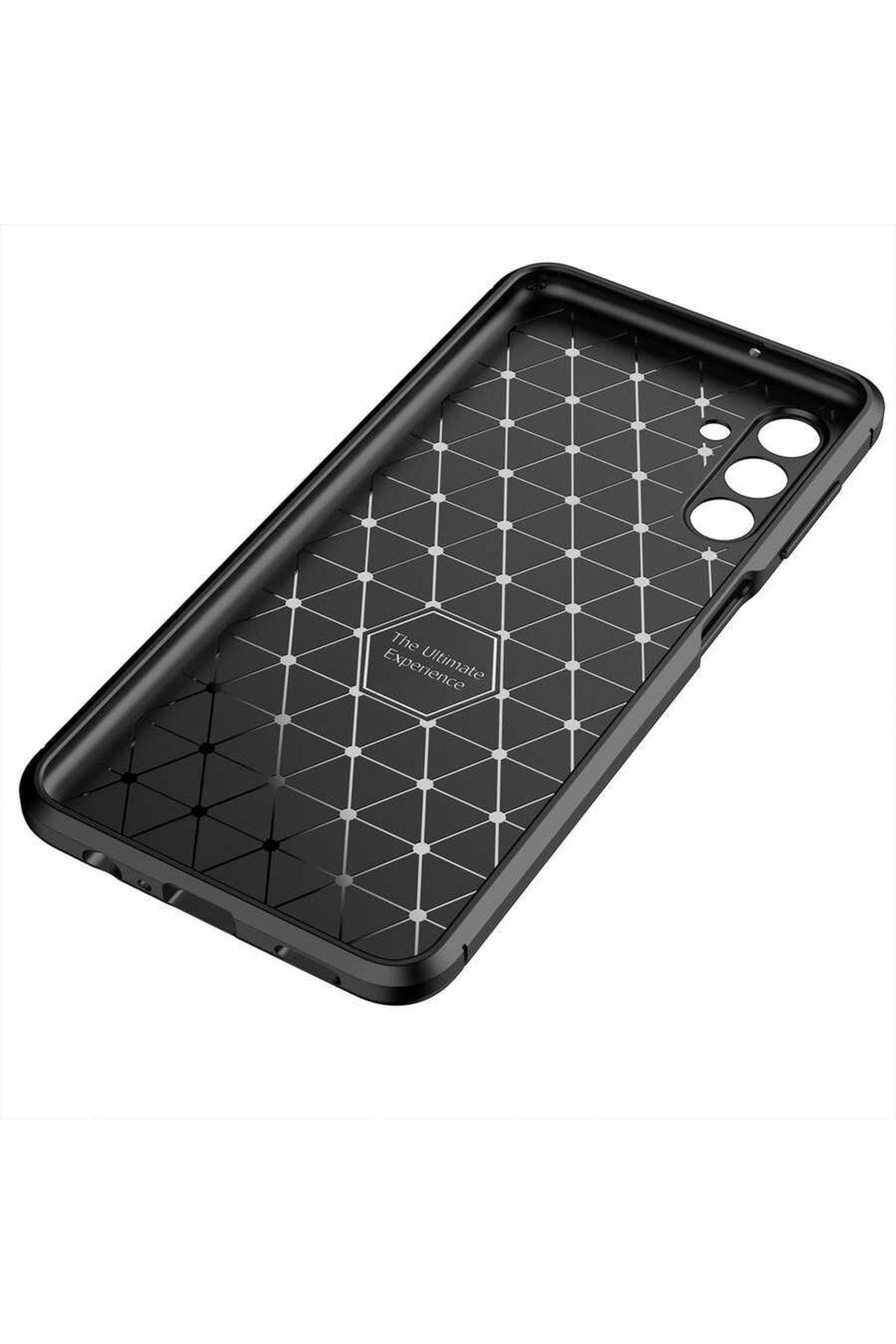Samsung Galaxy A13 4g Için Karbon Tasarımlı Negro Silikon Kılıf Lacivert