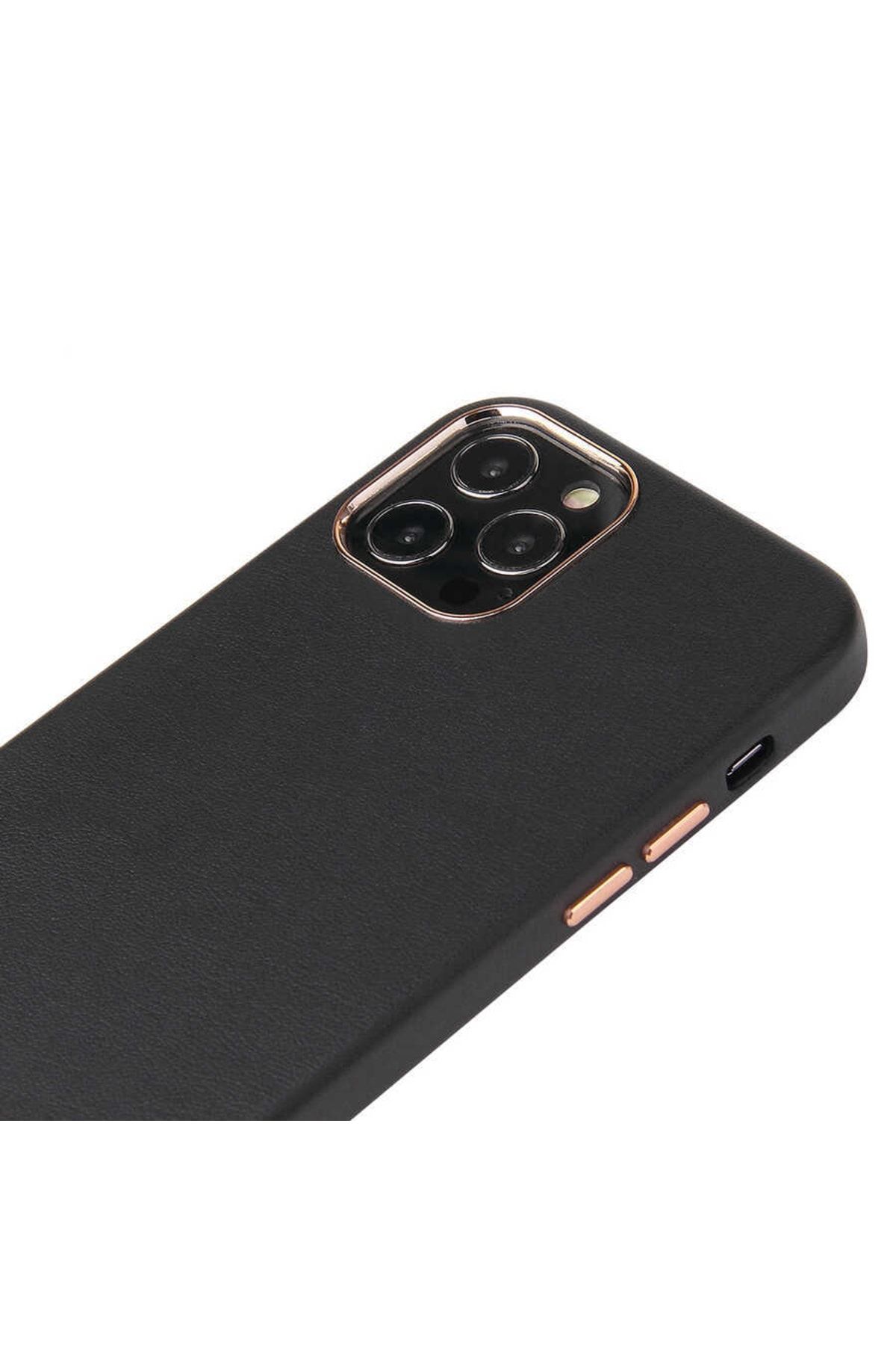 Uyumlu Iphone 12 Için Kadife Iç Yüzeyli Eyzi Deri Kapak Kahverengi