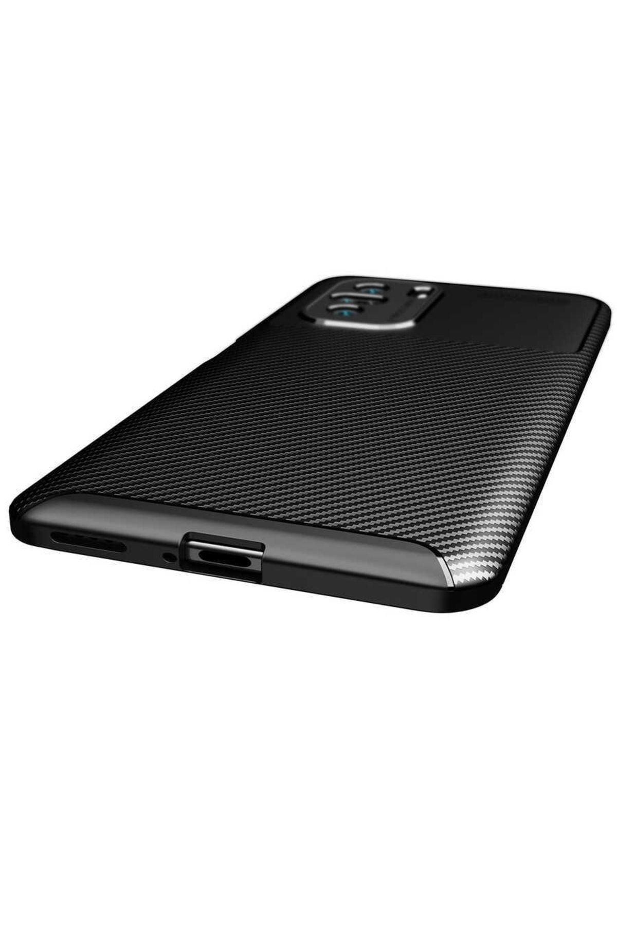 Xiaomi Mi 11i Için Karbon Tasarımlı Negro Silikon Kılıf Lacivert