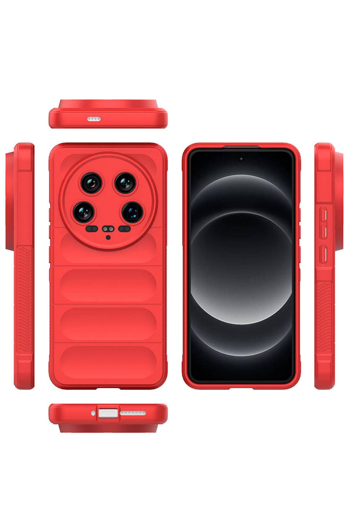 Xiaomi Mi 14 Ultra için Yeni Tasarım Silikon Kılıf Etnik Kırmızı