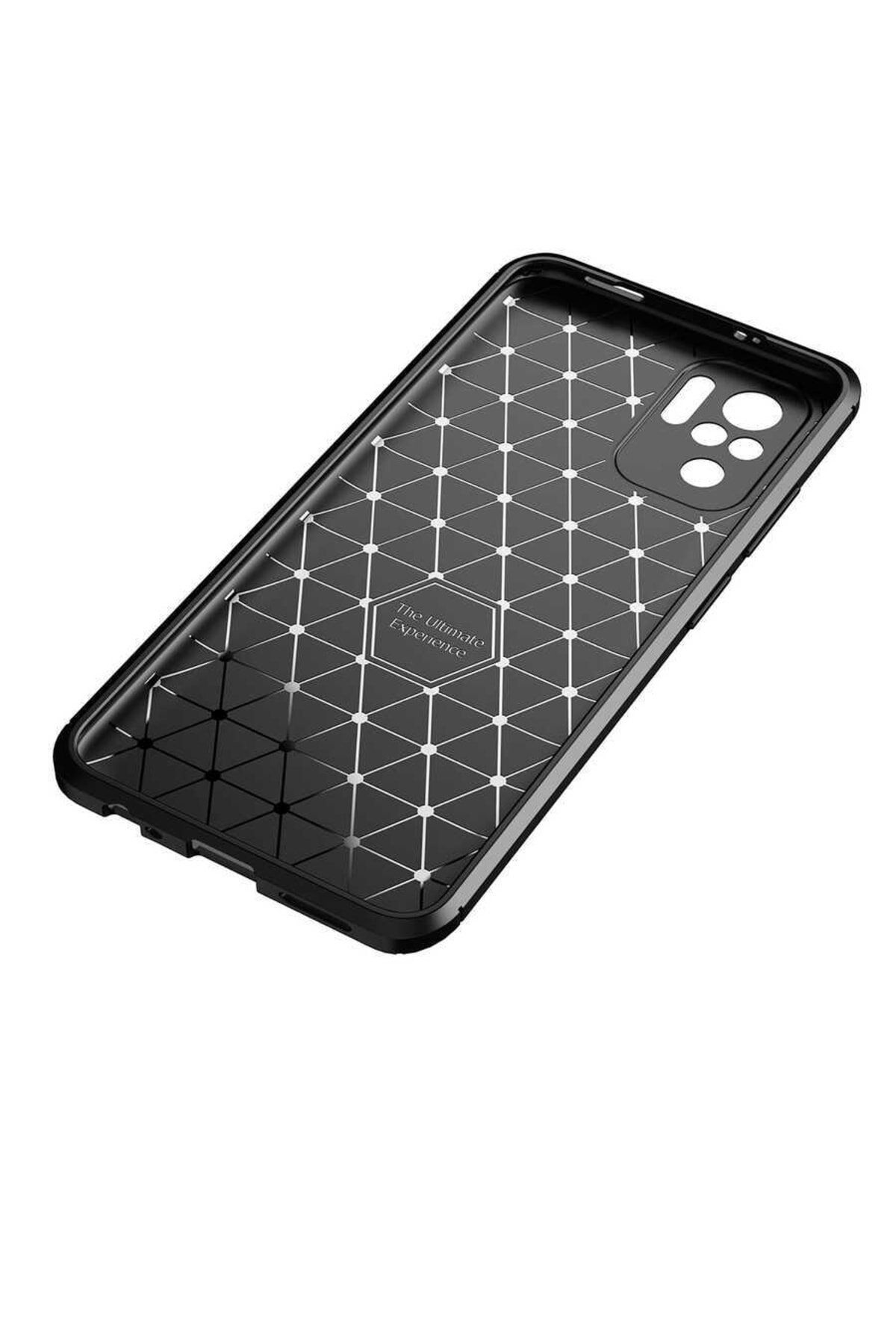 Xiaomi Redmi 10 Için Karbon Tasarımlı Negro Silikon Kılıf Lacivert