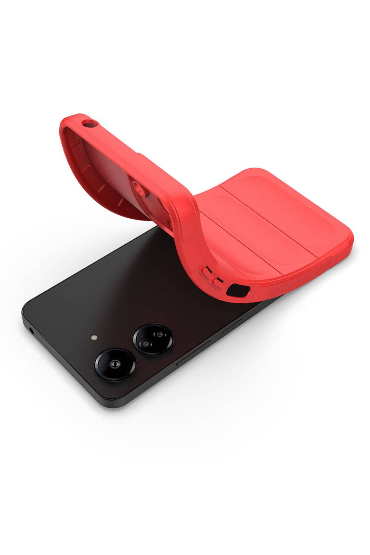 Xiaomi Redmi 13C için Yeni Tasarım Silikon Kılıf Etnik Kırmızı