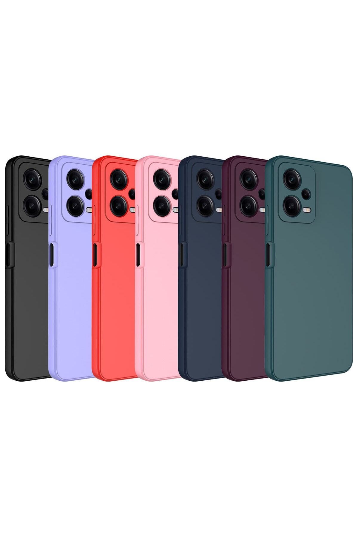 Xiaomi Redmi Note 12 5G için Kamera Korumalı Mara Lansman Kapak Kırmızı